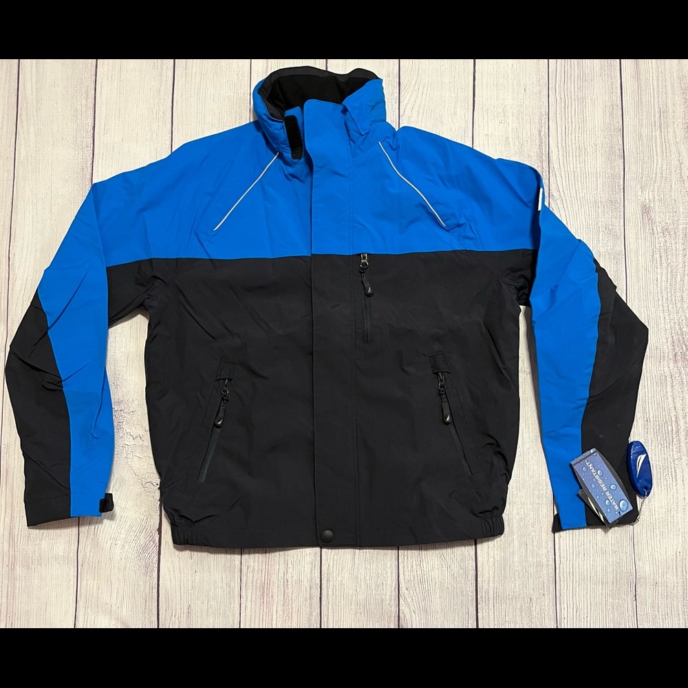 Nautica Blue and Black Windbreaker Jacket
